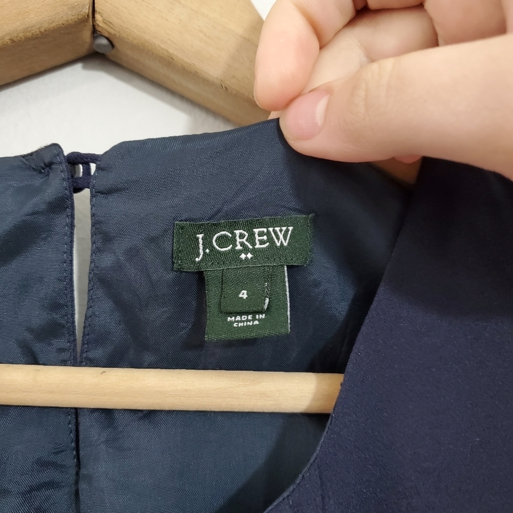 J. Crew Navy Blue Rhinestone Accented Top - Picture 3 of 3